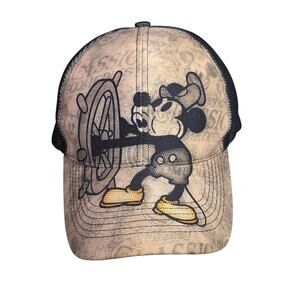 Disney Parks Mickey Mouse Steamboat Willie Baseball Cap Adult Size Adjustable